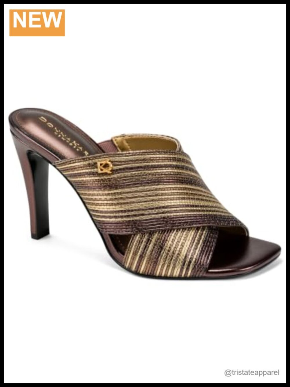 Womens Stiletto Heel Square Toe Slip On Sandals Rubber Sole